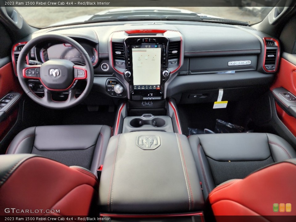 Red/Black Interior Dashboard for the 2023 Ram 1500 Rebel Crew Cab 4x4 #145870828