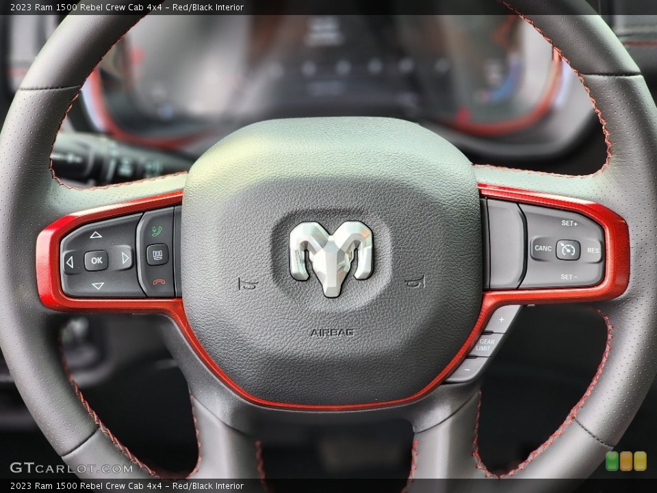 Red/Black Interior Steering Wheel for the 2023 Ram 1500 Rebel Crew Cab 4x4 #145870840