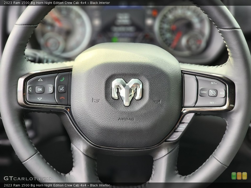 Black Interior Steering Wheel for the 2023 Ram 1500 Big Horn Night Edition Crew Cab 4x4 #145871188