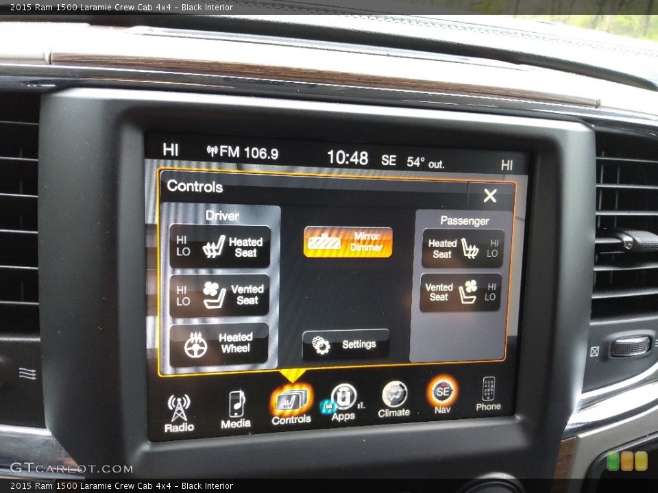 Black Interior Controls for the 2015 Ram 1500 Laramie Crew Cab 4x4 #145872385