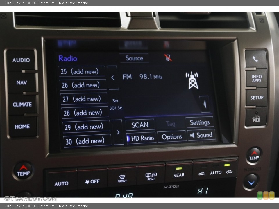 Rioja Red Interior Controls for the 2020 Lexus GX 460 Premium #145879051