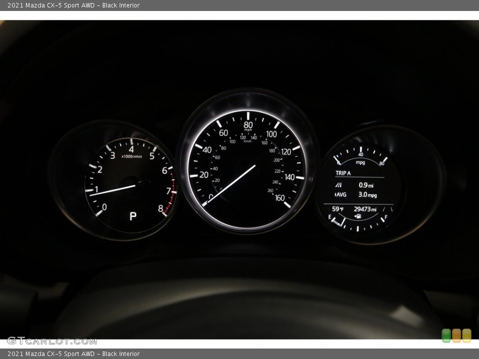 Black Interior Gauges for the 2021 Mazda CX-5 Sport AWD #145880452