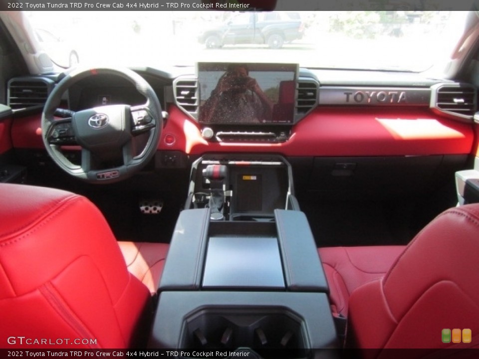 TRD Pro Cockpit Red Interior Photo for the 2022 Toyota Tundra TRD Pro Crew Cab 4x4 Hybrid #145883597