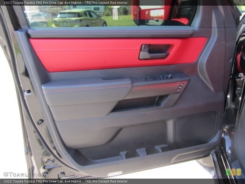 TRD Pro Cockpit Red Interior Door Panel for the 2022 Toyota Tundra TRD Pro Crew Cab 4x4 Hybrid #145883675