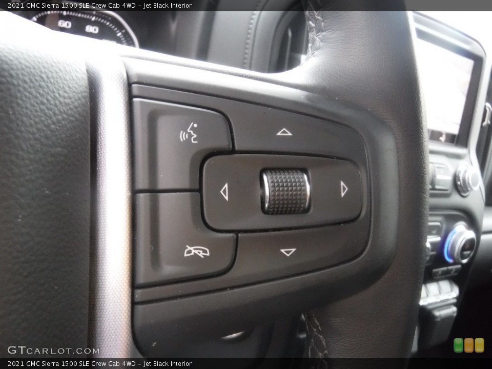 Jet Black Interior Steering Wheel for the 2021 GMC Sierra 1500 SLE Crew Cab 4WD #145885604