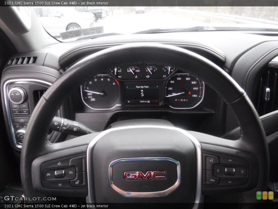 Jet Black Interior Steering Wheel for the 2021 GMC Sierra 1500 SLE Crew Cab 4WD #145885841