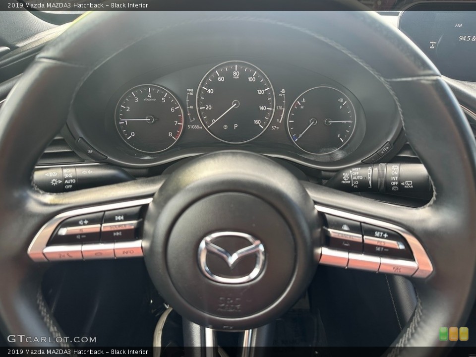 Black Interior Steering Wheel for the 2019 Mazda MAZDA3 Hatchback #145886342