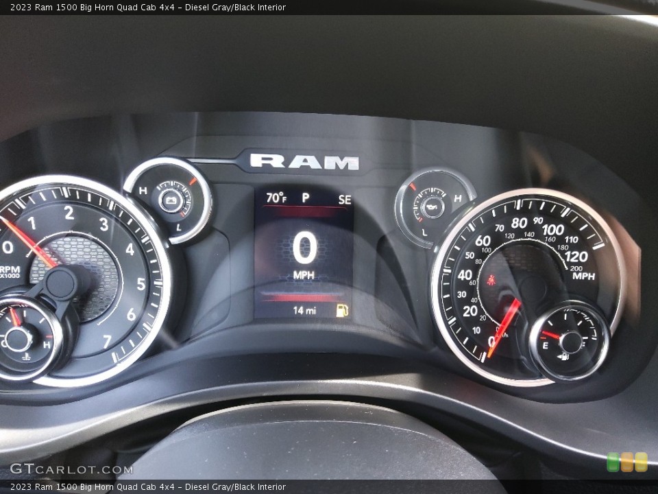 Diesel Gray/Black Interior Gauges for the 2023 Ram 1500 Big Horn Quad Cab 4x4 #145889240