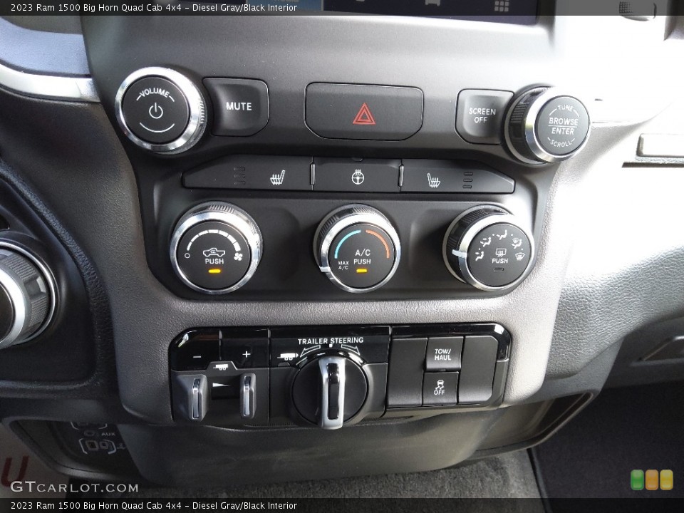 Diesel Gray/Black Interior Controls for the 2023 Ram 1500 Big Horn Quad Cab 4x4 #145889252