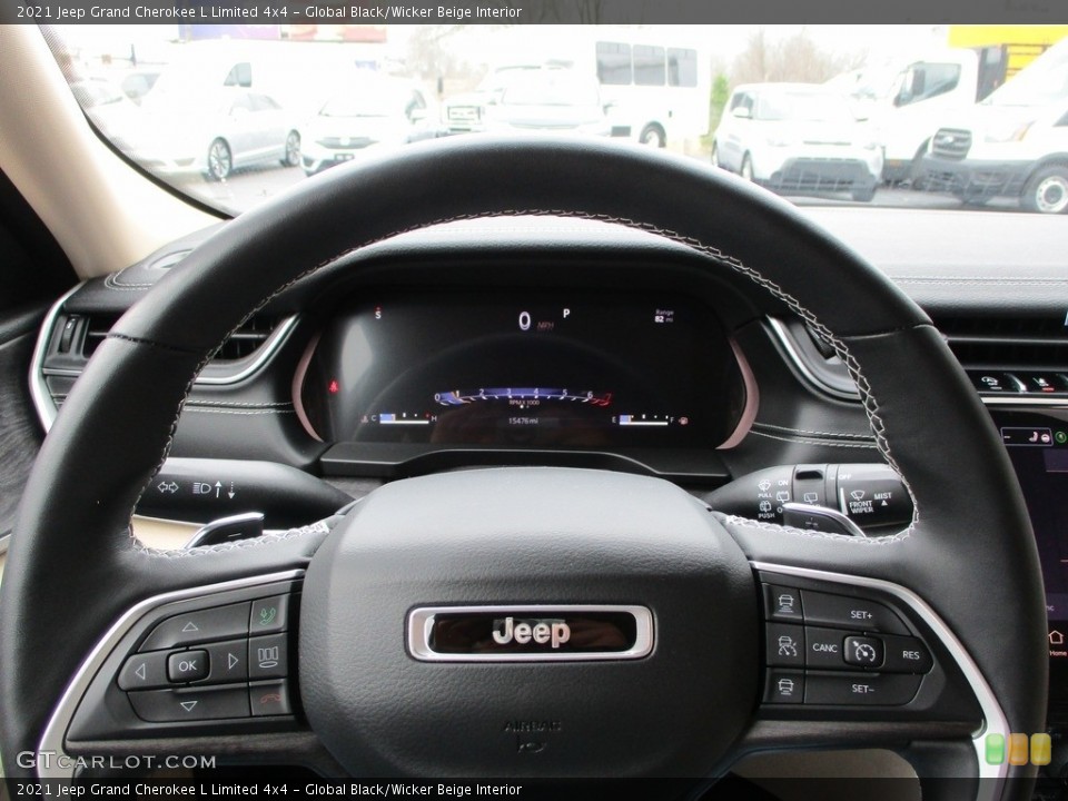 Global Black/Wicker Beige Interior Steering Wheel for the 2021 Jeep Grand Cherokee L Limited 4x4 #145889805