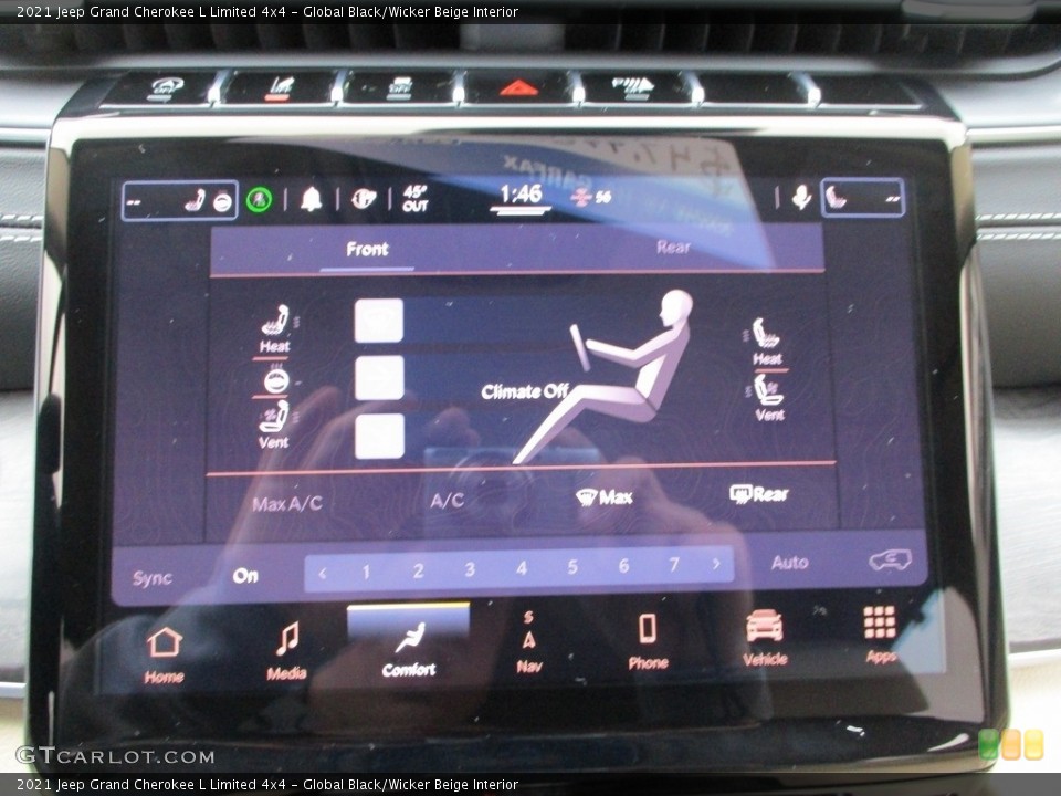 Global Black/Wicker Beige Interior Controls for the 2021 Jeep Grand Cherokee L Limited 4x4 #145889928