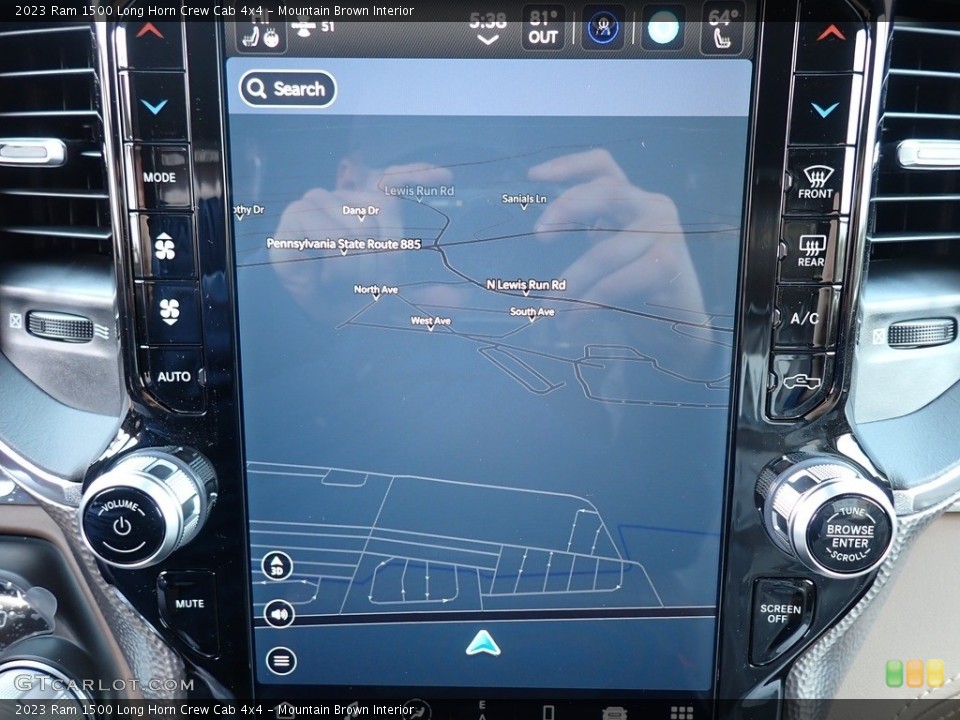 Mountain Brown Interior Navigation for the 2023 Ram 1500 Long Horn Crew Cab 4x4 #145890960