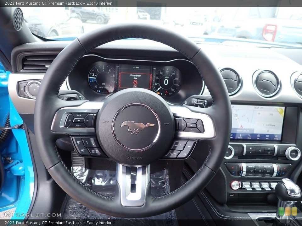 Ebony Interior Steering Wheel for the 2023 Ford Mustang GT Premium Fastback #145892076
