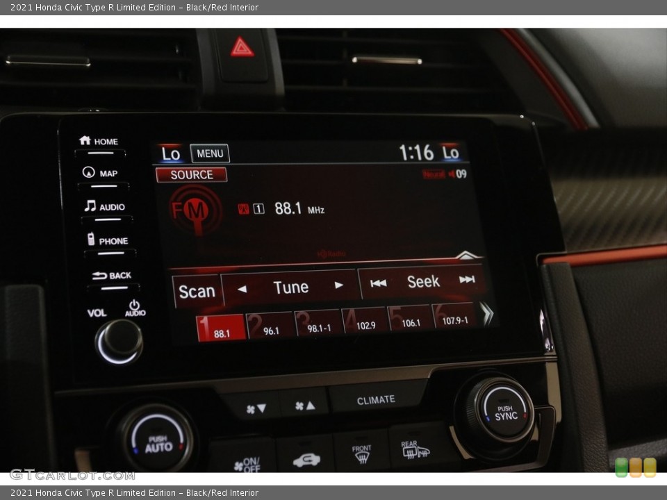 Black/Red Interior Controls for the 2021 Honda Civic Type R Limited Edition #145894986