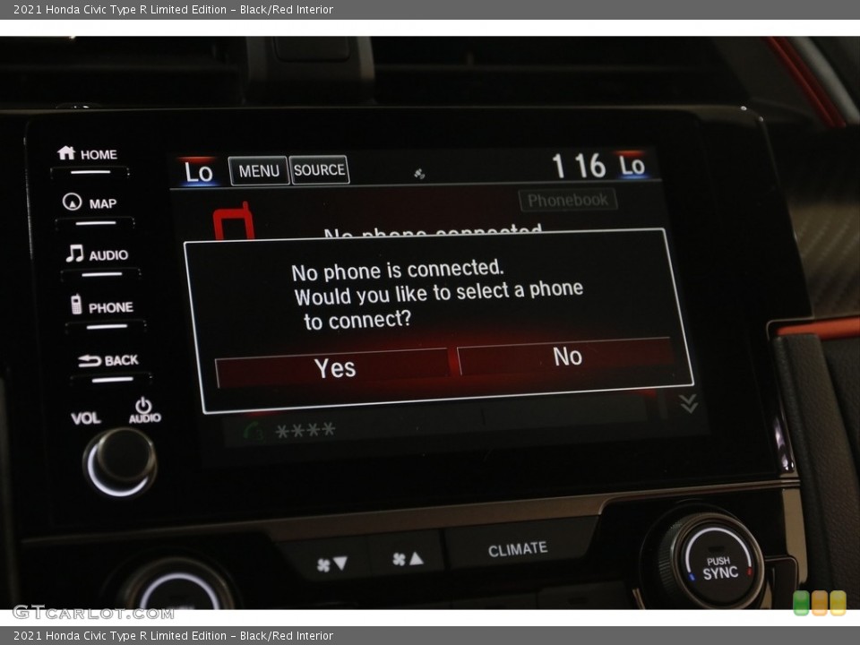 Black/Red Interior Controls for the 2021 Honda Civic Type R Limited Edition #145895001