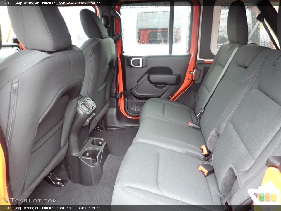 Black Interior Rear Seat for the 2023 Jeep Wrangler Unlimited Sport 4x4 #145899152