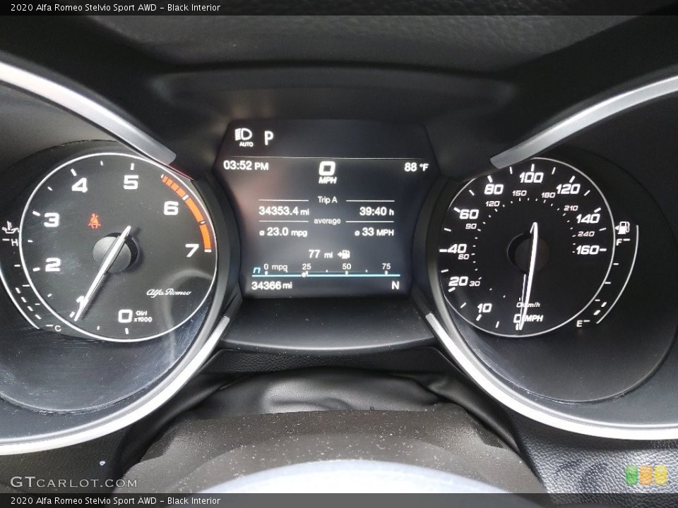 Black Interior Gauges for the 2020 Alfa Romeo Stelvio Sport AWD #145903074
