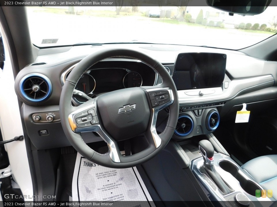 Jet Black/Nightshift Blue Interior Dashboard for the 2023 Chevrolet Blazer RS AWD #145904207