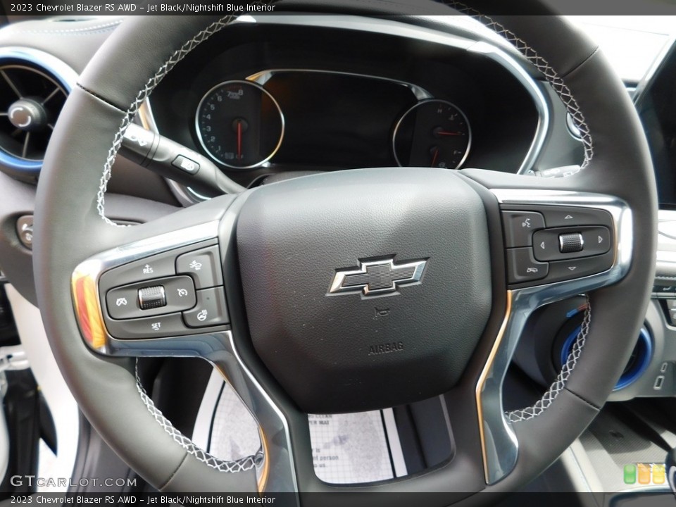 Jet Black/Nightshift Blue Interior Steering Wheel for the 2023 Chevrolet Blazer RS AWD #145904225