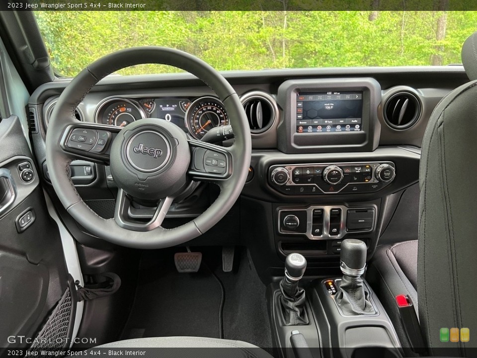Black Interior Dashboard for the 2023 Jeep Wrangler Sport S 4x4 #145907643
