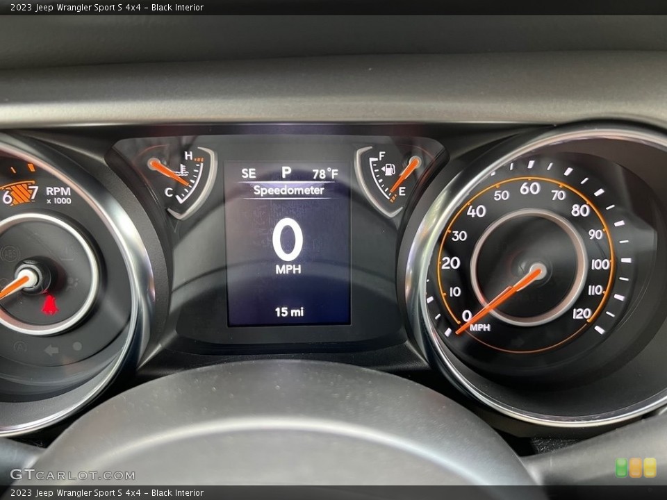 Black Interior Gauges for the 2023 Jeep Wrangler Sport S 4x4 #145907652