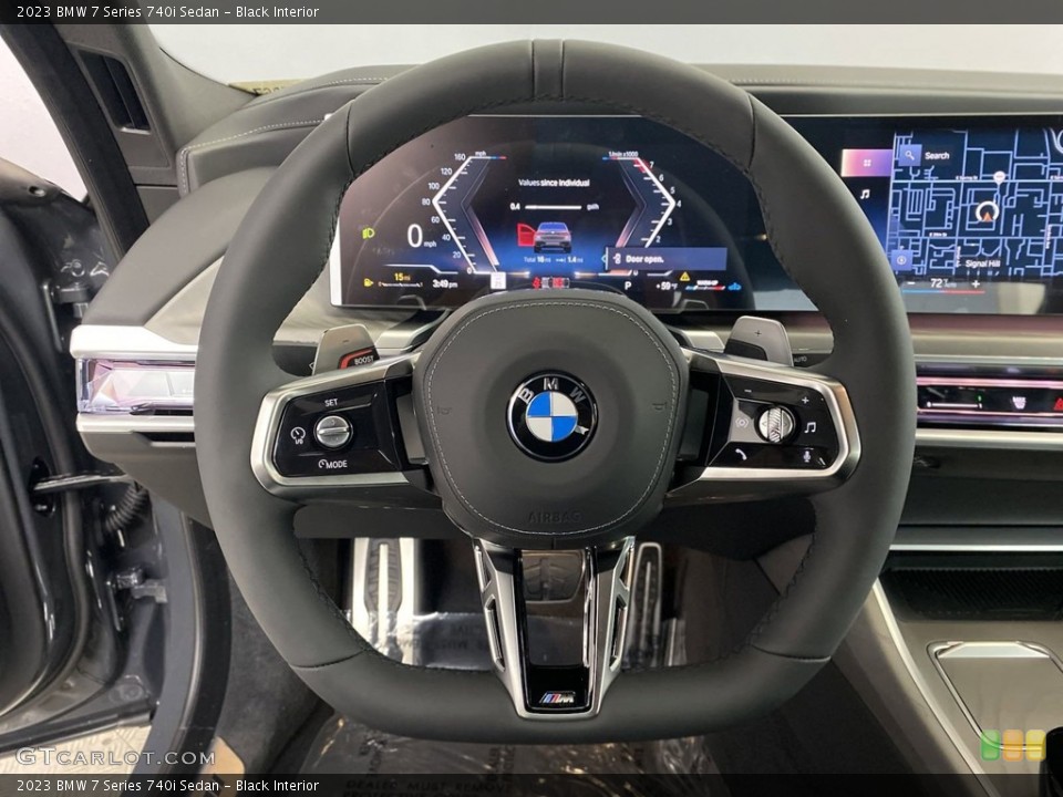 Black Interior Steering Wheel for the 2023 BMW 7 Series 740i Sedan #145910468