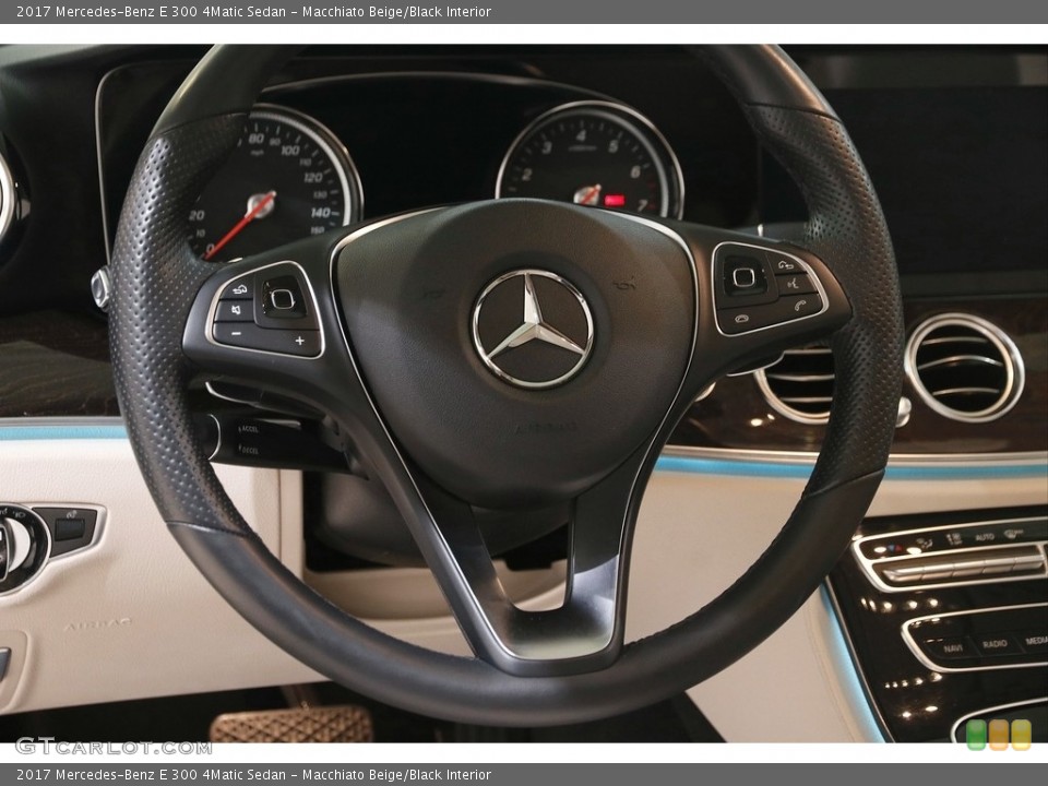 Macchiato Beige/Black Interior Steering Wheel for the 2017 Mercedes-Benz E 300 4Matic Sedan #145935851