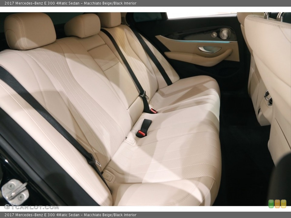 Macchiato Beige/Black Interior Rear Seat for the 2017 Mercedes-Benz E 300 4Matic Sedan #145935920