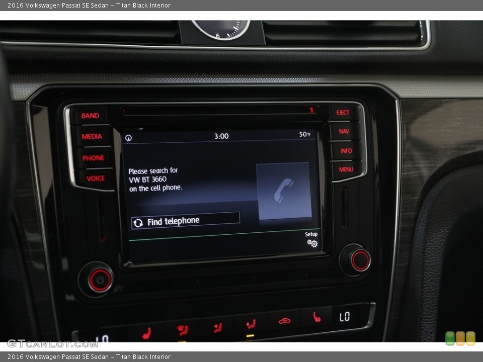 Titan Black Interior Controls for the 2016 Volkswagen Passat SE Sedan #145939088