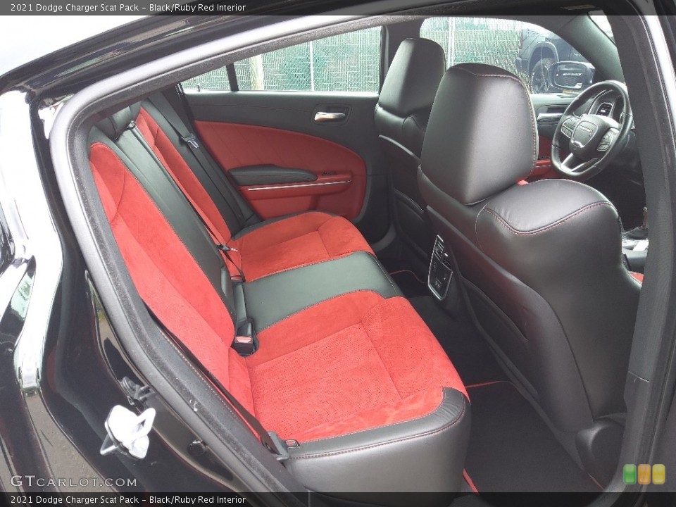 Black/Ruby Red Interior Rear Seat for the 2021 Dodge Charger Scat Pack #145951061