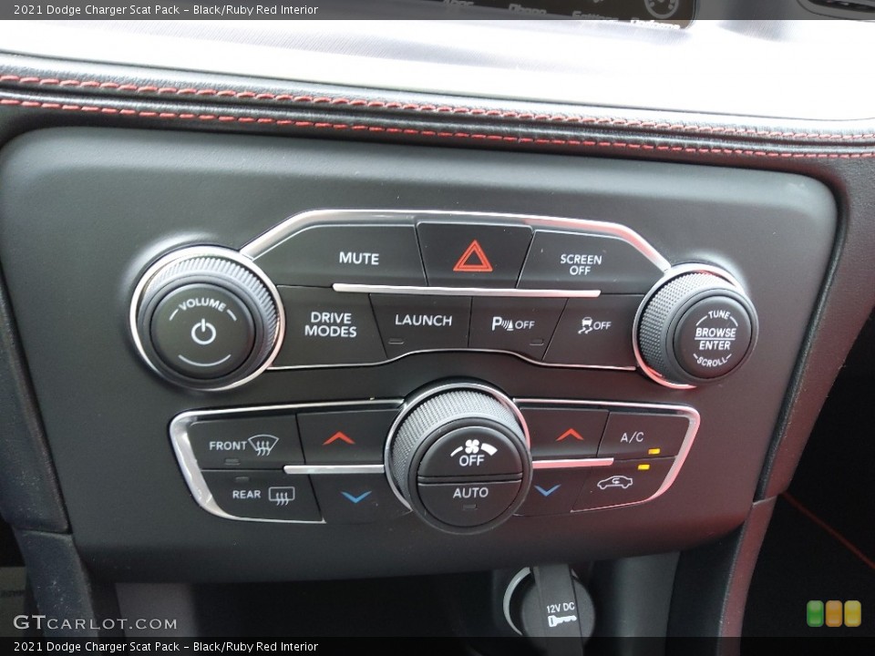 Black/Ruby Red Interior Controls for the 2021 Dodge Charger Scat Pack #145951289