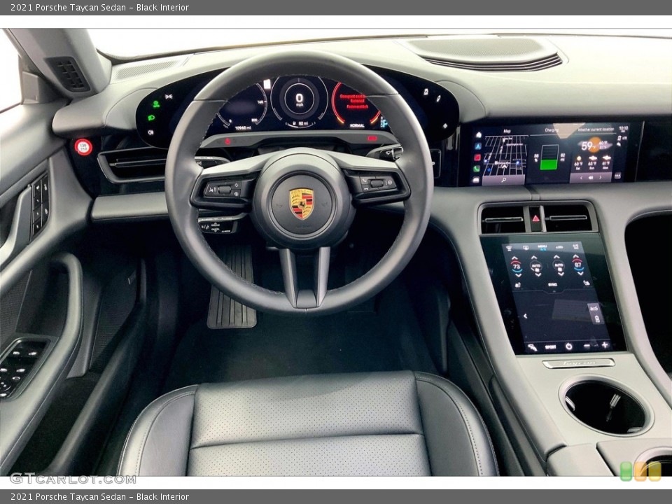 Black Interior Dashboard for the 2021 Porsche Taycan Sedan #145959962