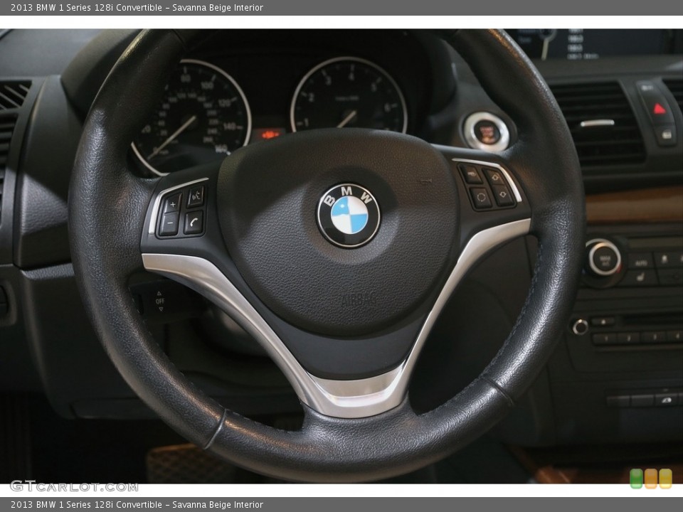 Savanna Beige Interior Steering Wheel for the 2013 BMW 1 Series 128i Convertible #145972616