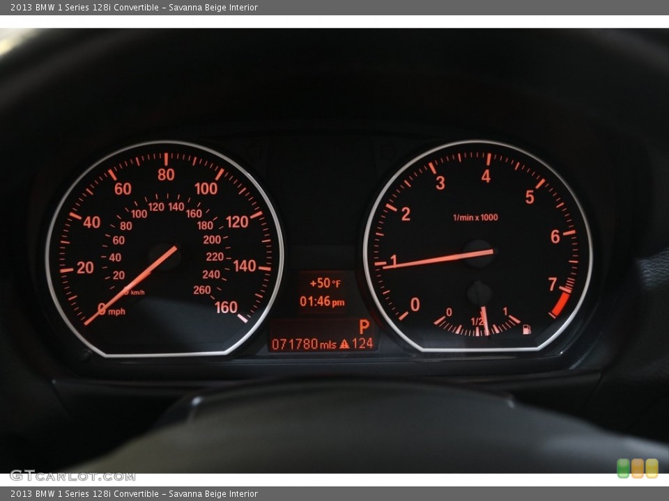 Savanna Beige Interior Gauges for the 2013 BMW 1 Series 128i Convertible #145972634