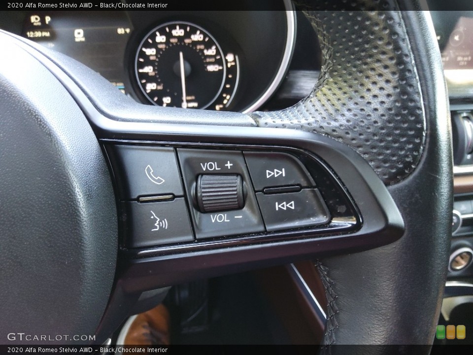 Black/Chocolate Interior Steering Wheel for the 2020 Alfa Romeo Stelvio AWD #145973810