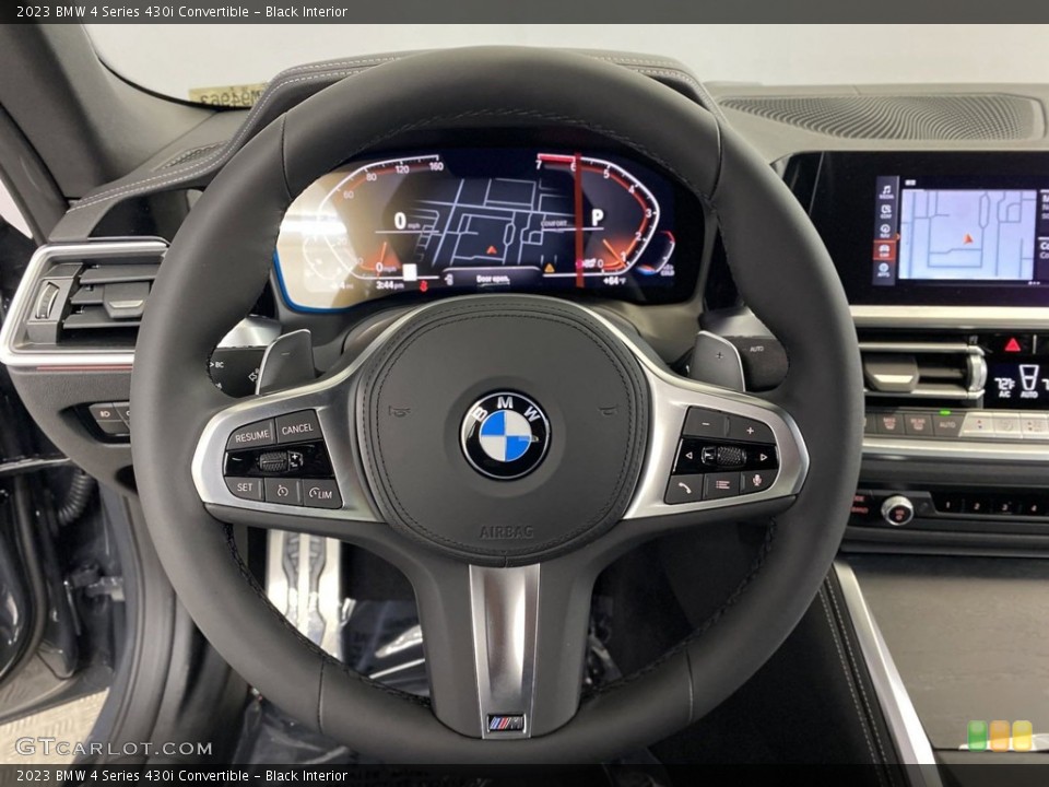 Black Interior Steering Wheel for the 2023 BMW 4 Series 430i Convertible #145974749