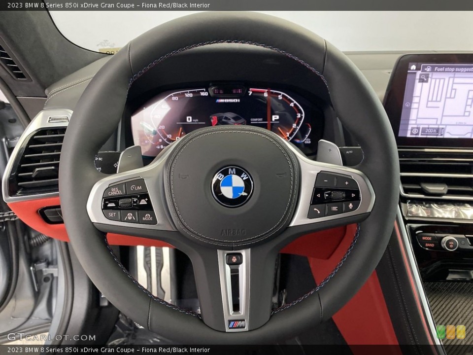 Fiona Red/Black Interior Steering Wheel for the 2023 BMW 8 Series 850i xDrive Gran Coupe #145975937
