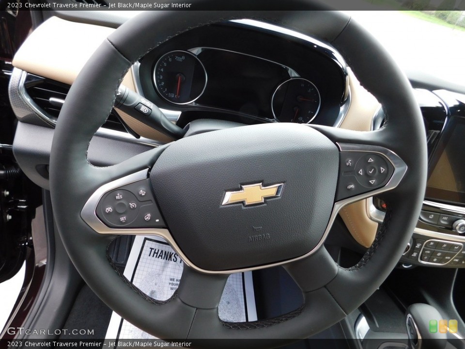 Jet Black/Maple Sugar Interior Steering Wheel for the 2023 Chevrolet Traverse Premier #145977086