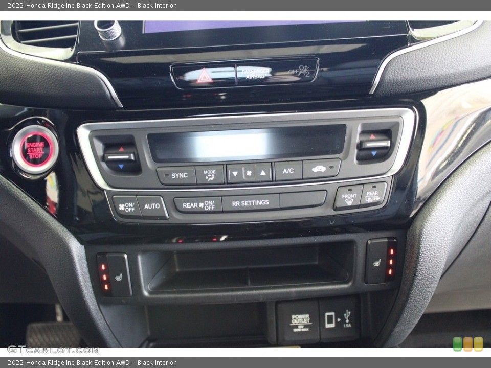 Black Interior Controls for the 2022 Honda Ridgeline Black Edition AWD #145978611
