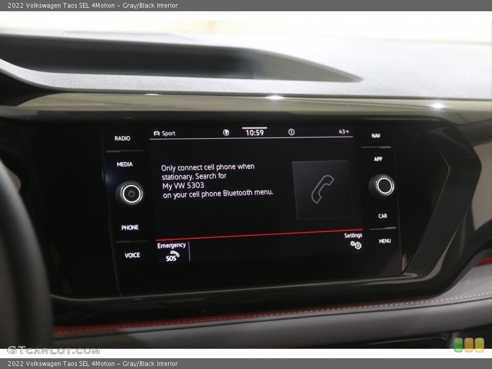 Gray/Black Interior Controls for the 2022 Volkswagen Taos SEL 4Motion #145979226