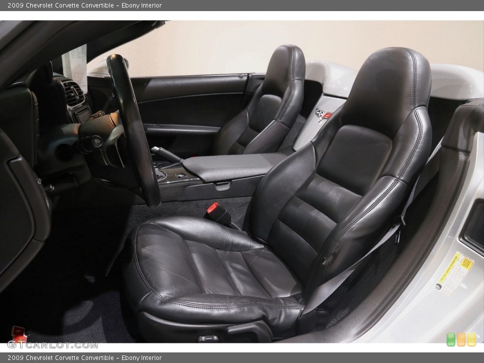 Ebony Interior Front Seat for the 2009 Chevrolet Corvette Convertible #145979916
