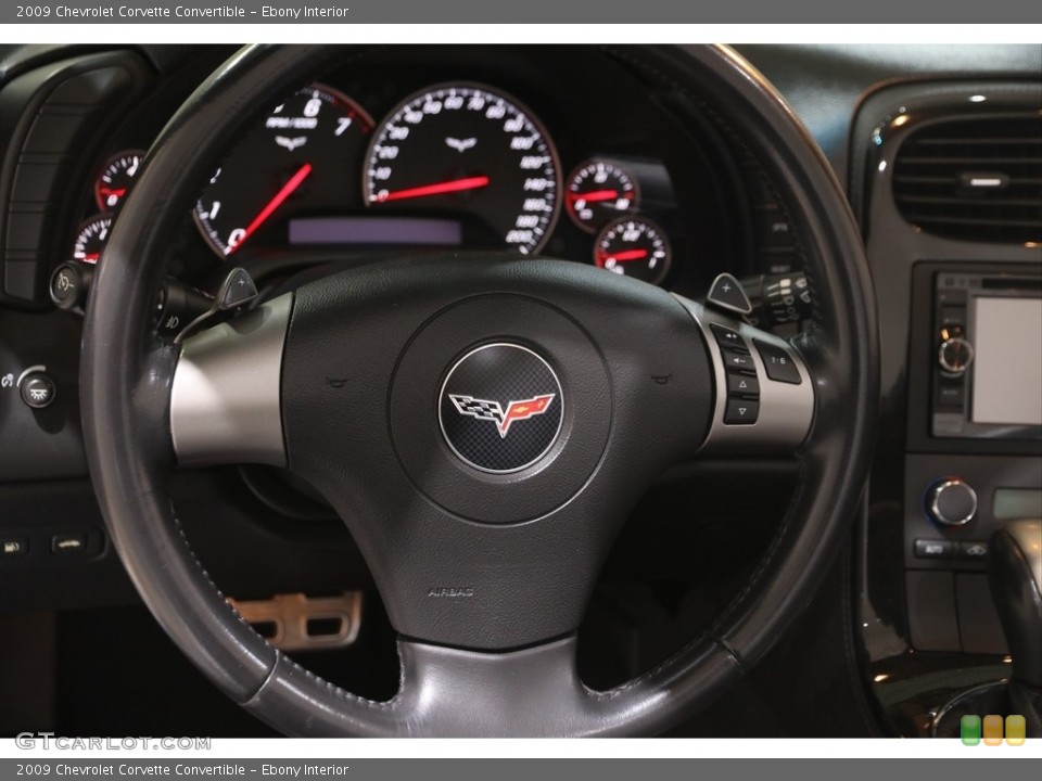 Ebony Interior Steering Wheel for the 2009 Chevrolet Corvette Convertible #145979955