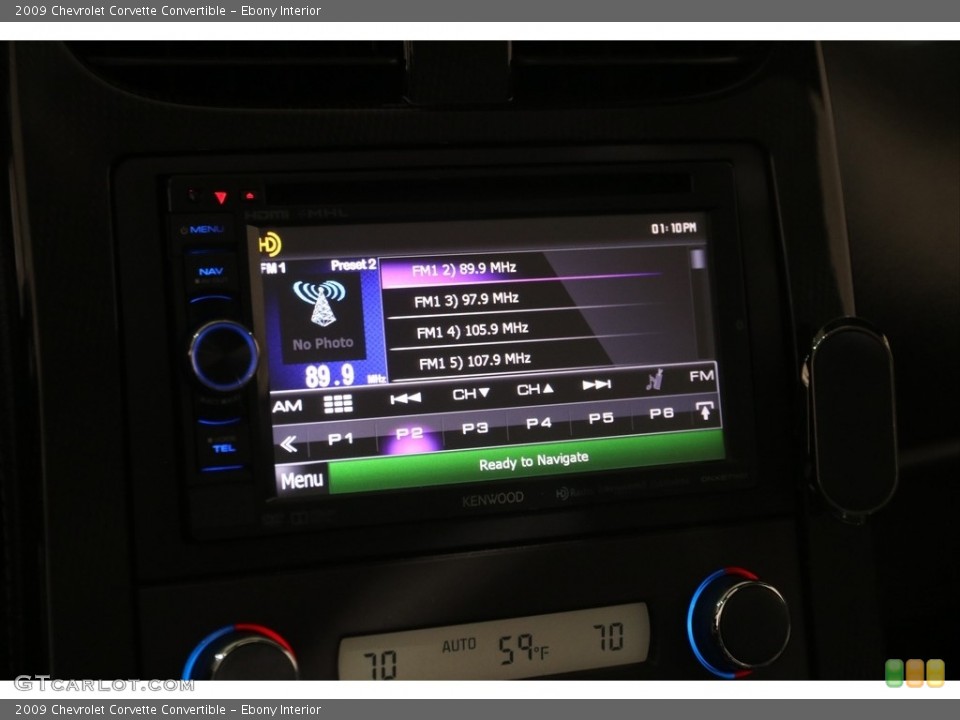 Ebony Interior Controls for the 2009 Chevrolet Corvette Convertible #145980036