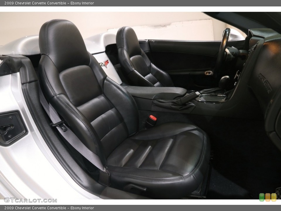 Ebony Interior Front Seat for the 2009 Chevrolet Corvette Convertible #145980138