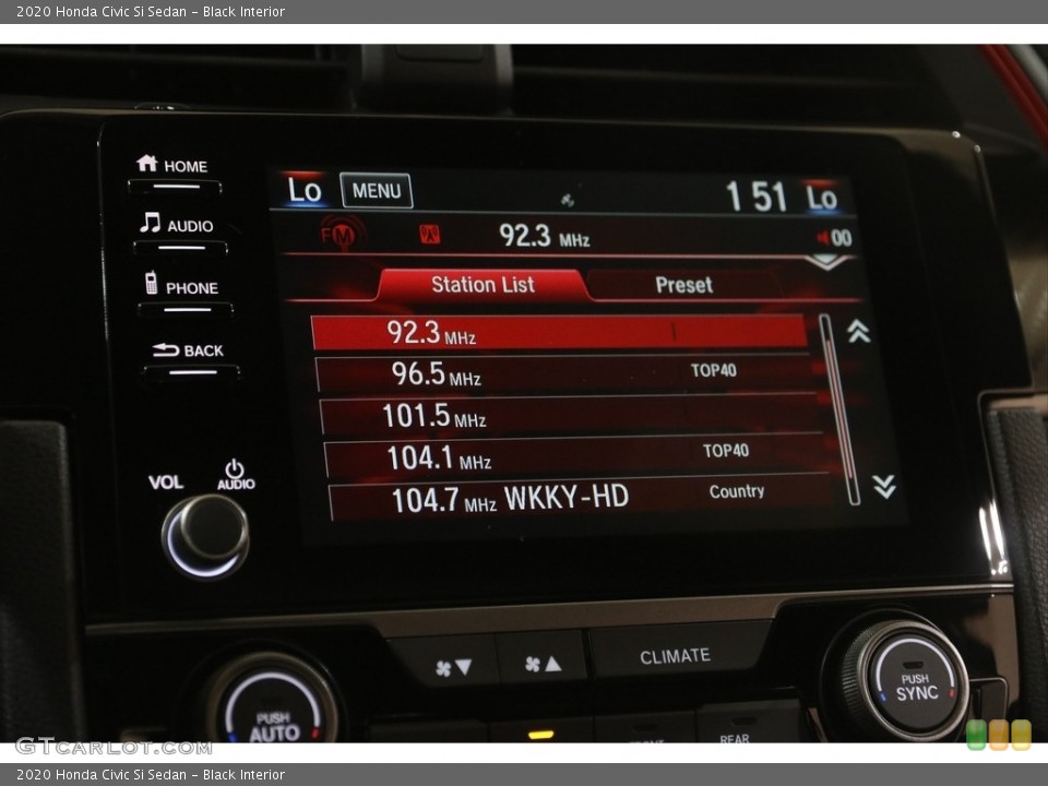 Black Interior Audio System for the 2020 Honda Civic Si Sedan #145982244