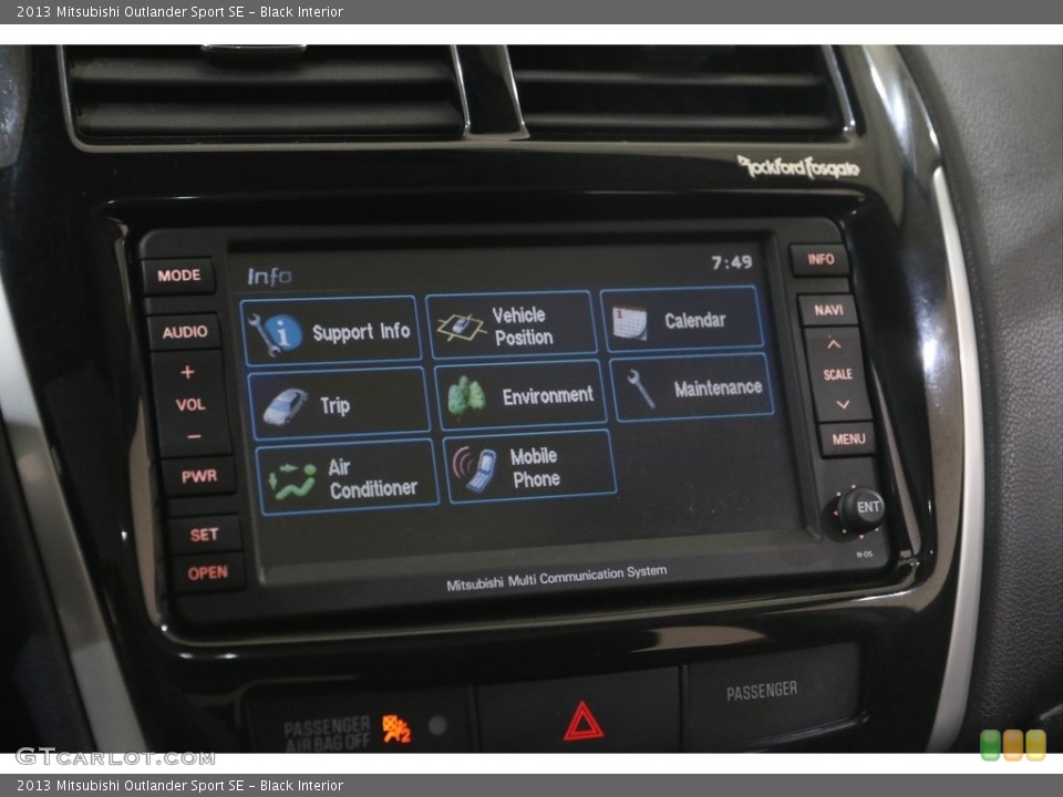 Black Interior Controls for the 2013 Mitsubishi Outlander Sport SE #145983463