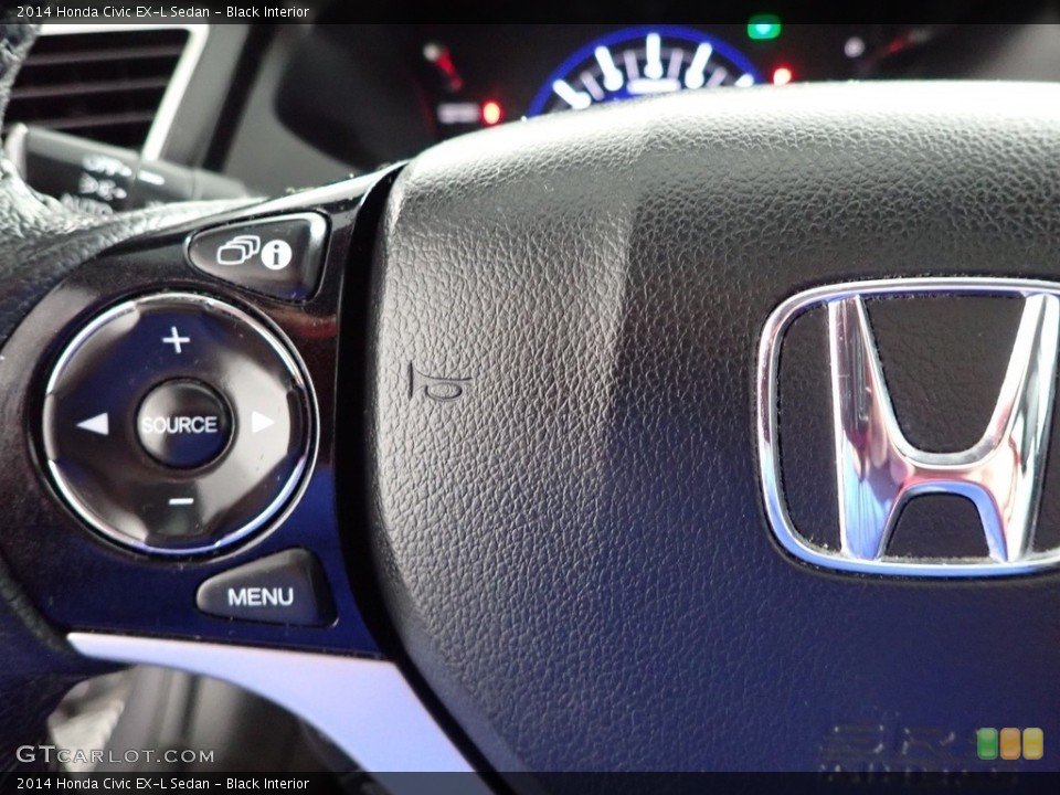 Black Interior Steering Wheel for the 2014 Honda Civic EX-L Sedan #145984894