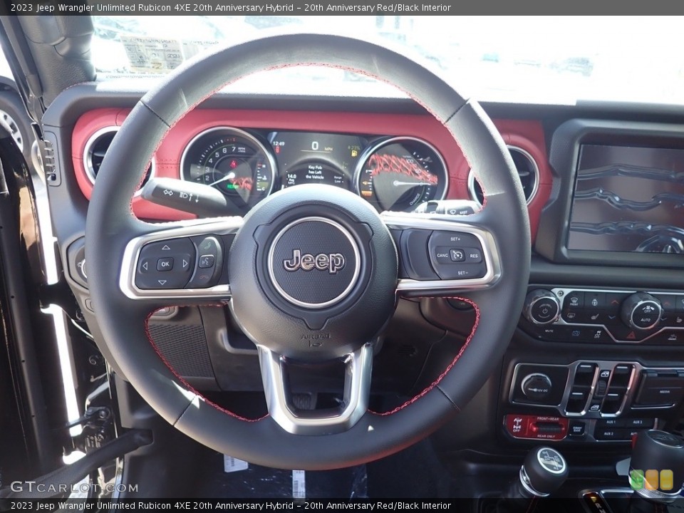 20th Anniversary Red/Black Interior Steering Wheel for the 2023 Jeep Wrangler Unlimited Rubicon 4XE 20th Anniversary Hybrid #145986220