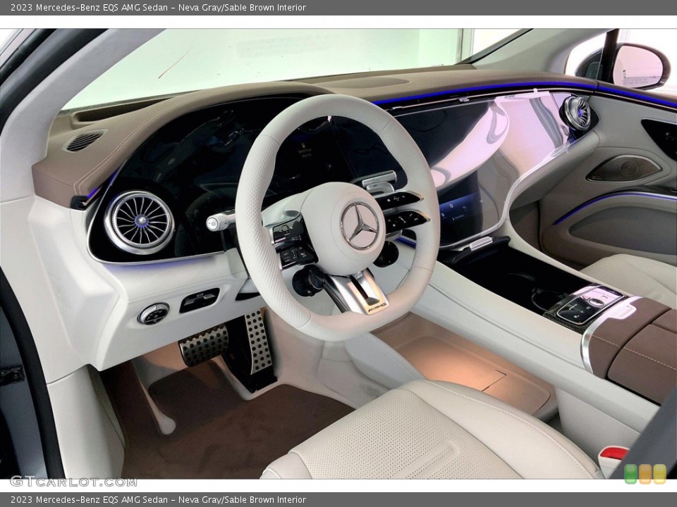 Neva Gray/Sable Brown Interior Photo for the 2023 Mercedes-Benz EQS AMG Sedan #145991454