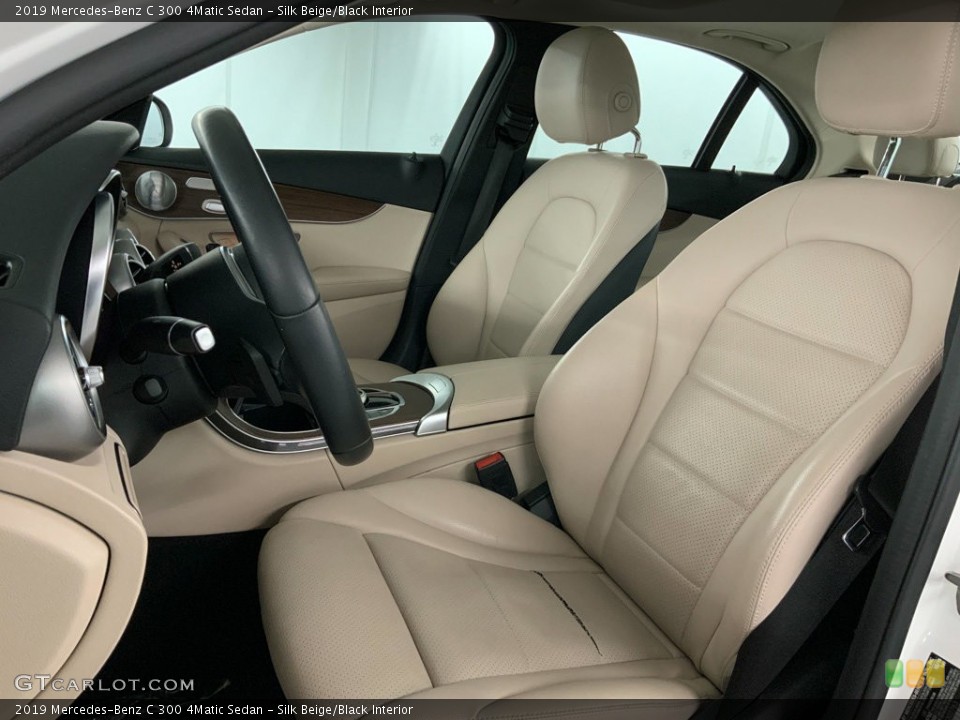 Silk Beige/Black Interior Front Seat for the 2019 Mercedes-Benz C 300 4Matic Sedan #145993845